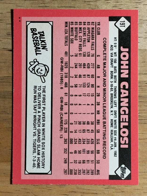 1986 Topps Traded #19T John Cangelosi