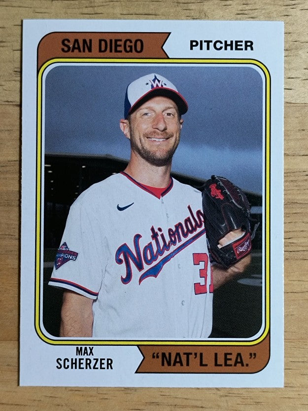 2020 Topps Archives '74 Topps Photo Variations #163 Max Scherzer