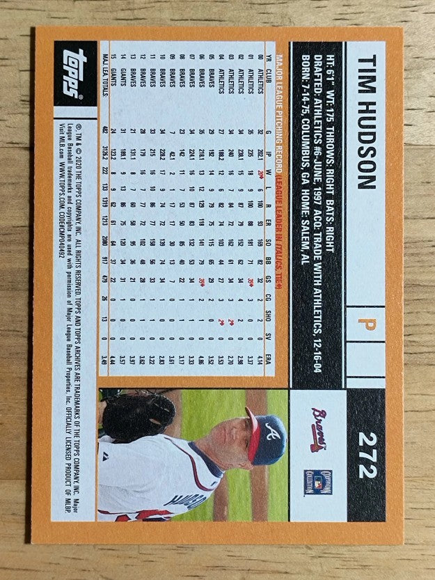 2020 Topps Archives #272 Tim Hudson