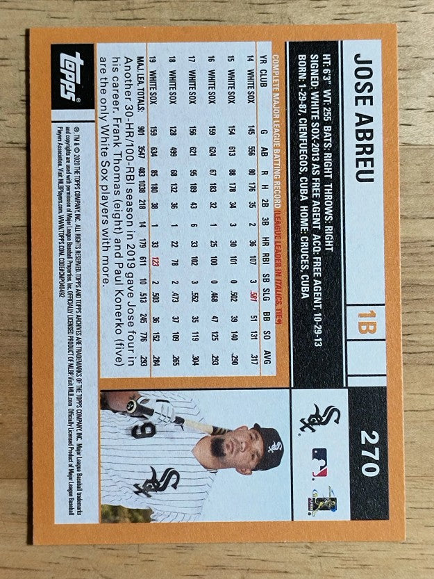 2020 Topps Archives #270 Jose Abreu