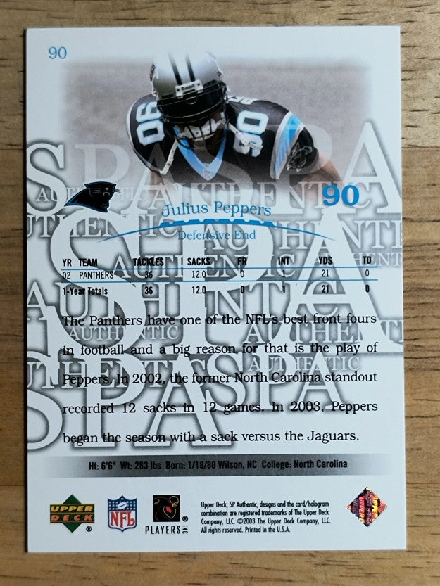2003 SP Authentic #90 Julius Peppers
