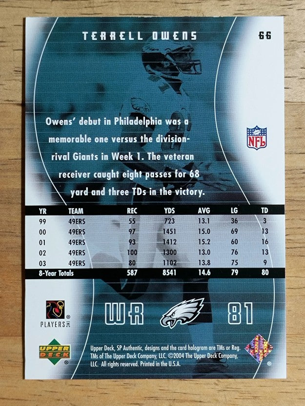 2004 SP Authentic #66 Terrell Owens