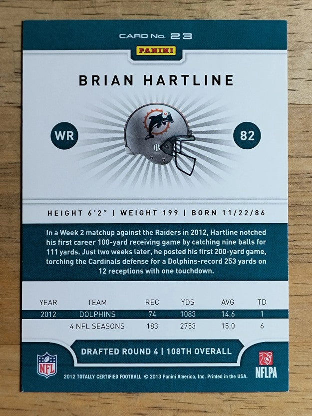 2012 Totally Certified #23 Brian Hartline