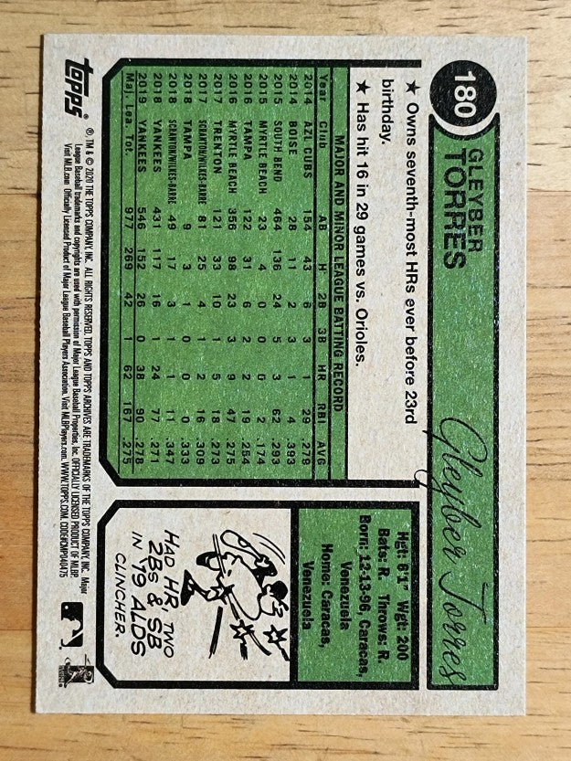 2020 Topps Archives #180 Gleyber Torres