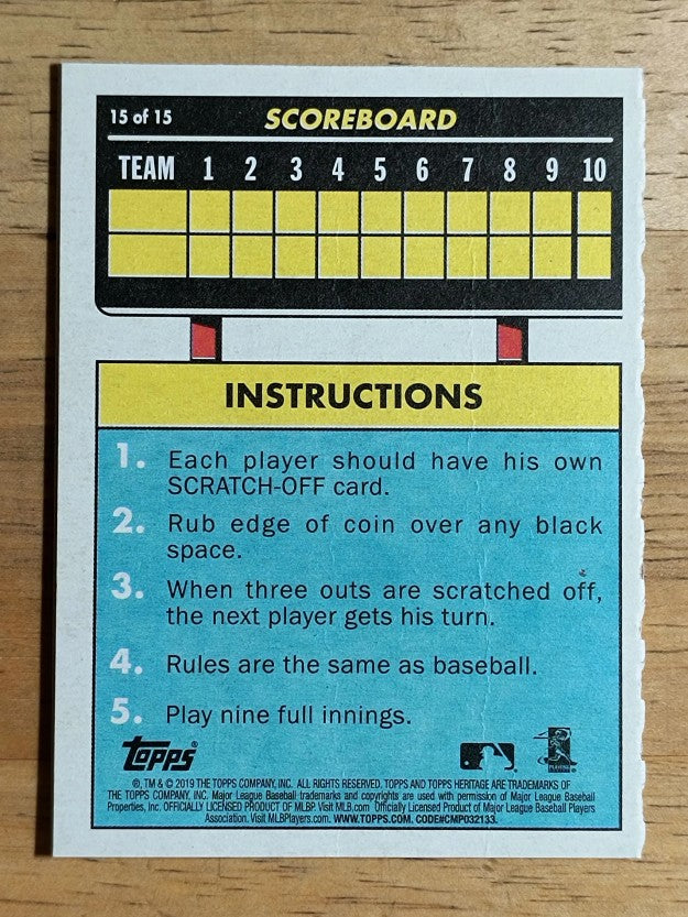 2019 Topps Heritage '70 Topps Scratch Offs #15 Noah Syndergaard