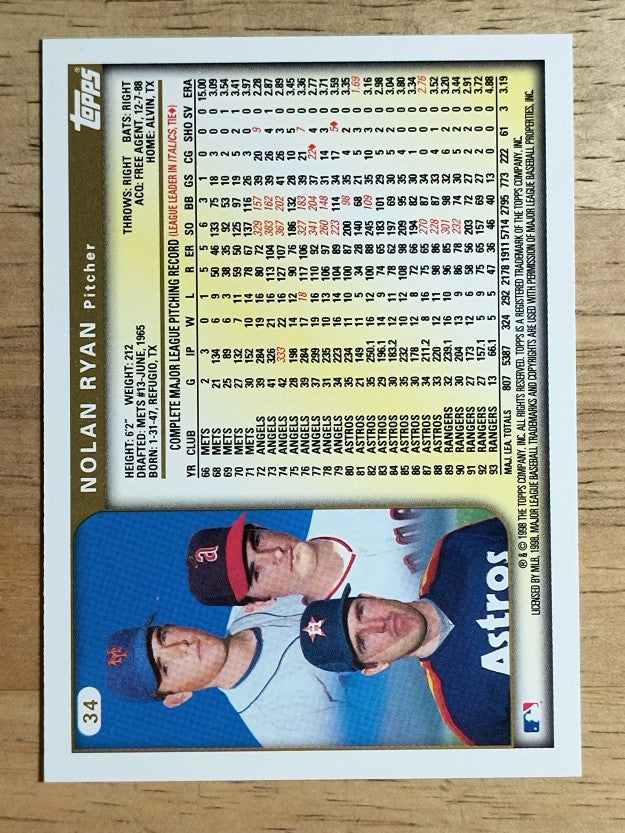 1999 Topps #34 Nolan Ryan