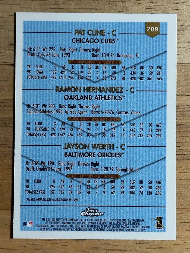 1999 Topps Chrome #209 Jayson Werth/Ramon Hernandez/Pat Cline