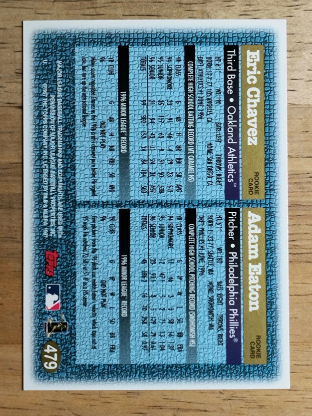 1997 Topps #479 Eric Chavez/Adam Eaton RC