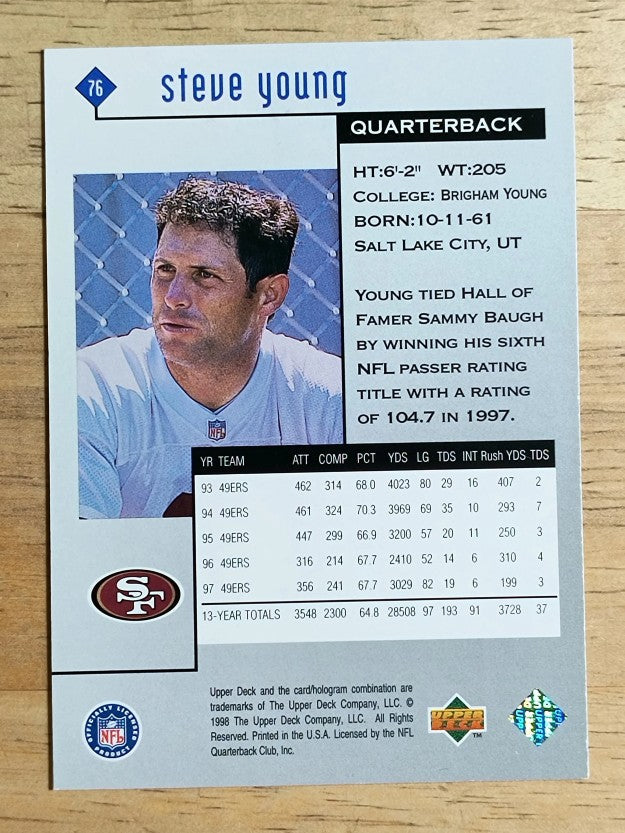 1998 Black Diamond Rookies #76 Steve Young