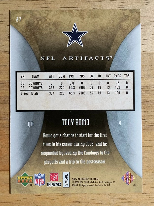 2007 Artifacts #27 Tony Romo