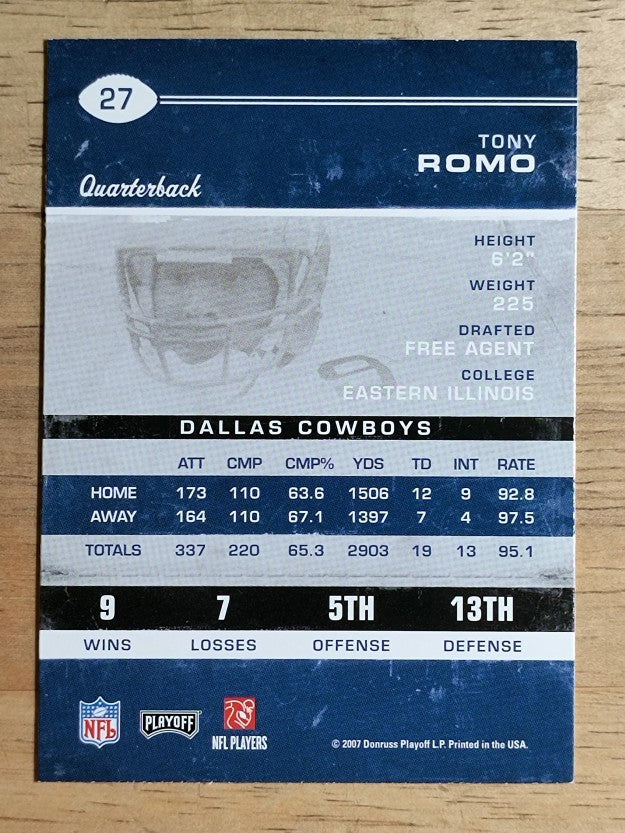 2007 Playoff Contenders #27 Tony Romo