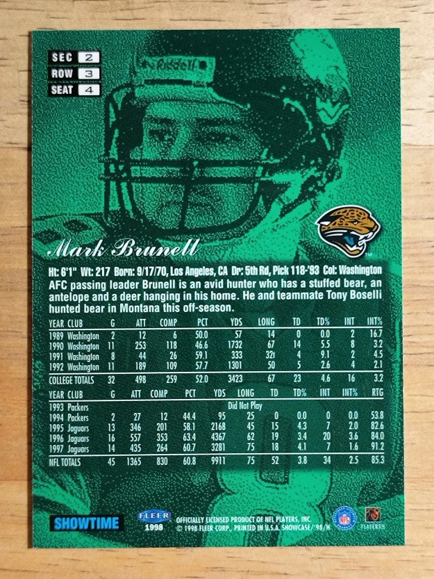 1998 Flair Showcase Row 3 #4 Mark Brunell