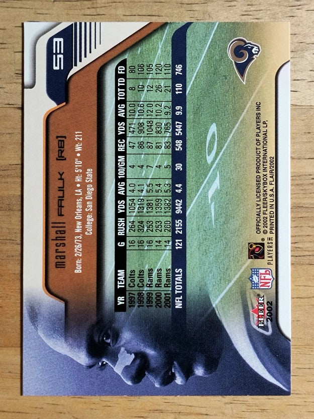 2002 Flair #53 Marshall Faulk