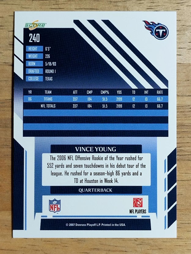2007 Score Glossy #240 Vince Young