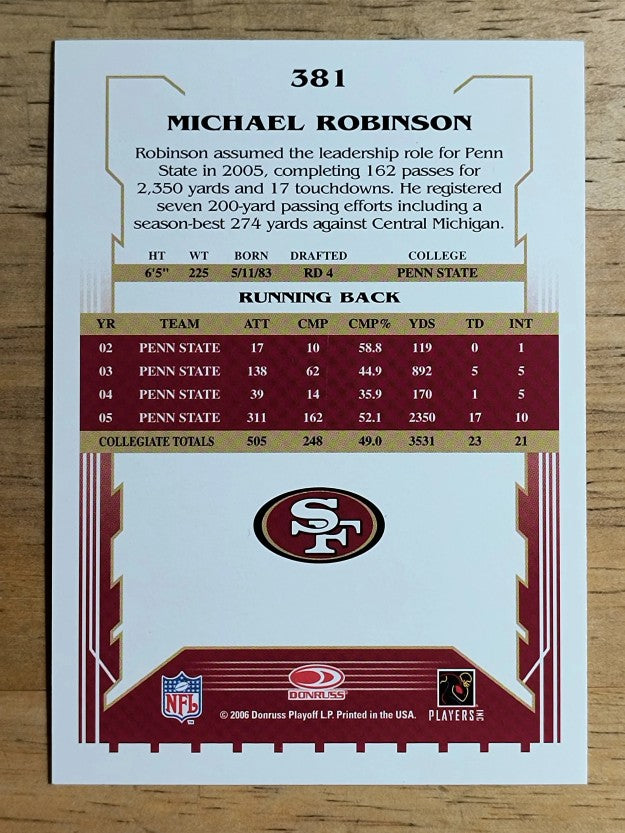 2006 Score Glossy #381 Michael Robinson