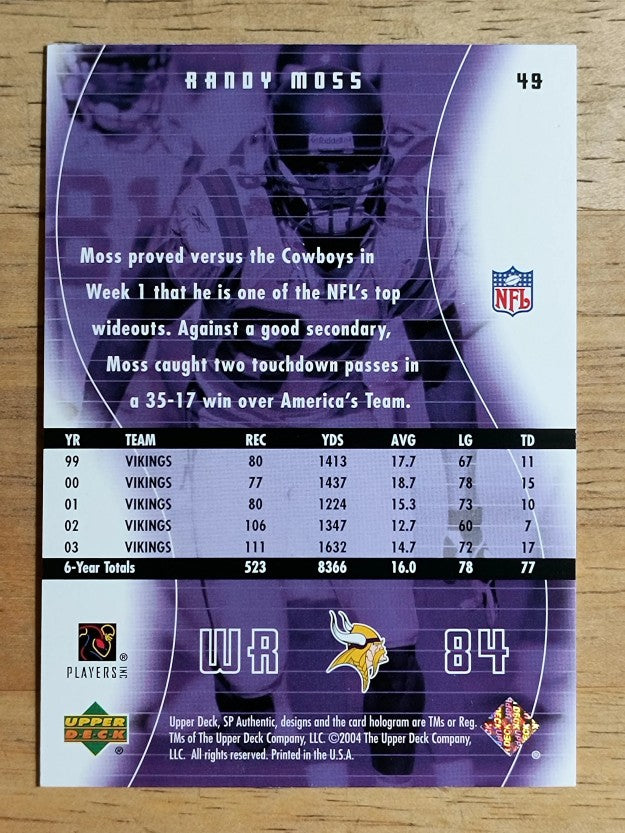 2004 SP Authentic #49 Randy Moss