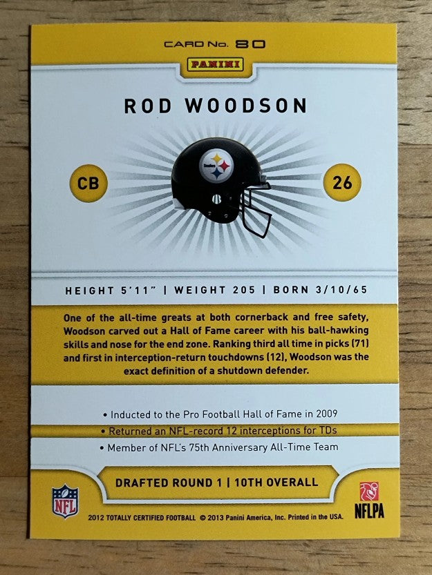 2012 Totally Certified #80 Rod Woodson