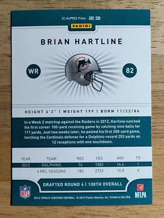 2012 Totally Certified #23 Brian Hartline