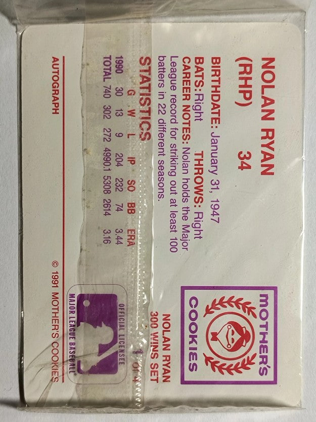 1991 Mother's Ryan #1 Nolan Ryan