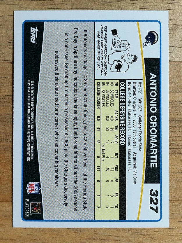 2006 Topps #327 Antonio Cromartie RC