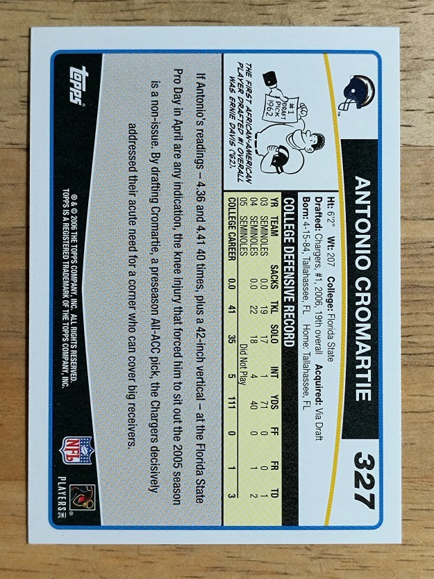 2006 Topps #327 Antonio Cromartie RC