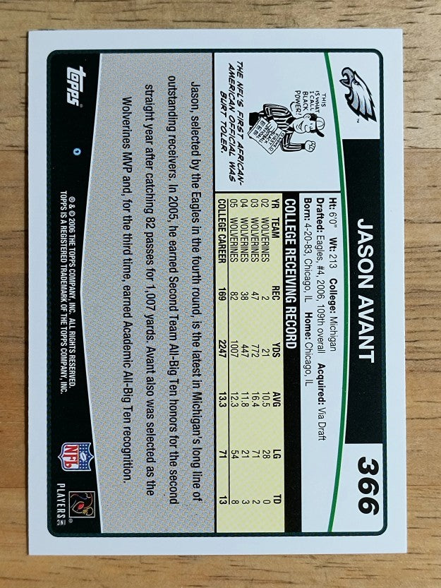 2006 Topps #366 Jason Avant RC