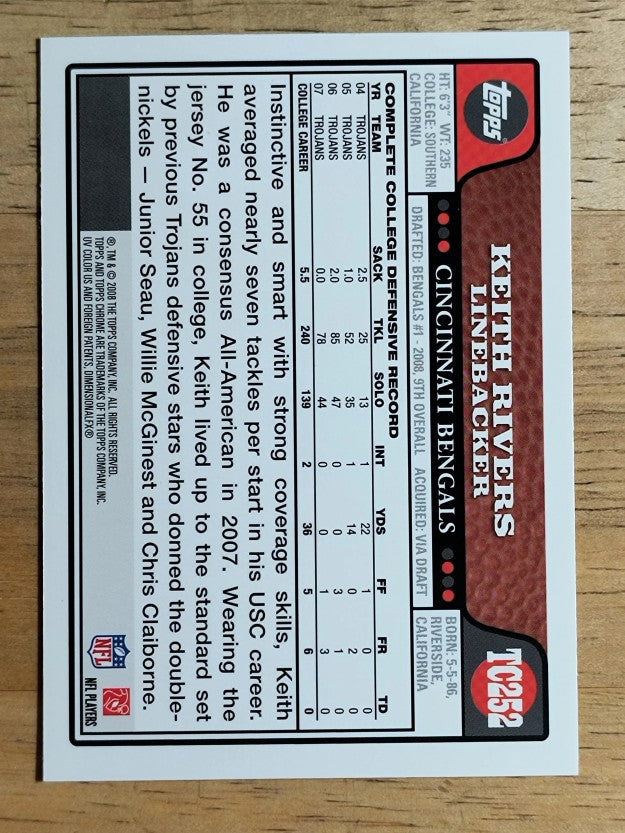 2008 Topps Chrome #TC252 Keith Rivers RC