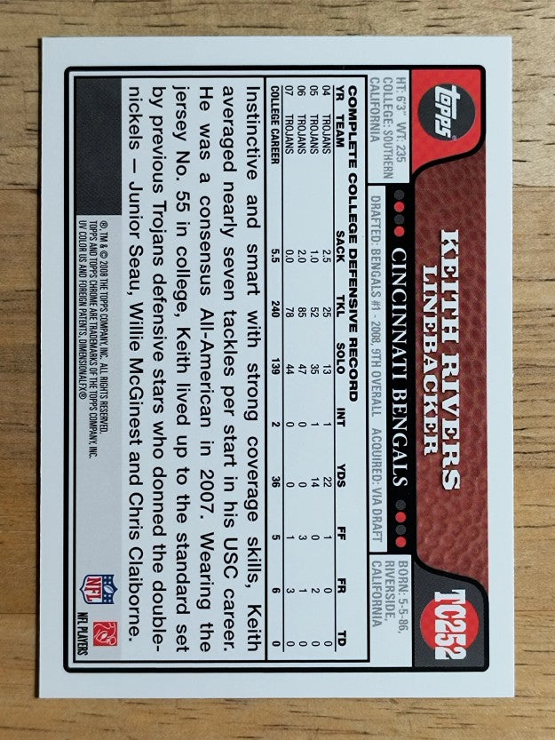 2008 Topps Chrome #TC252 Keith Rivers RC