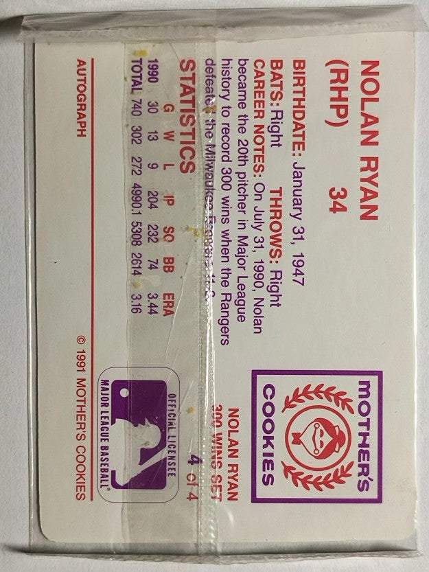 1991 Mother's Ryan #4 Nolan Ryan