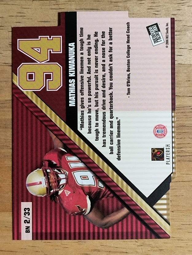 2006 Press Pass Big Numbers #BN2 Mathias Kiwanuka