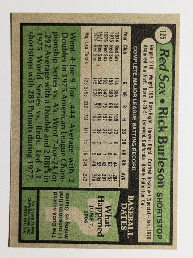 1979 Topps #125 Rick Burleson (NM)