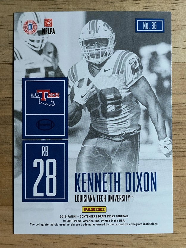 2016 Panini Contenders Draft Picks Game Day Tickets #36 Kenneth Dixon