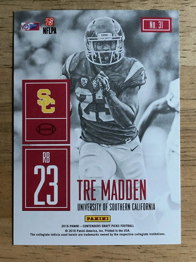 2016 Panini Contenders Draft Picks Game Day Tickets #31 Tre Madden