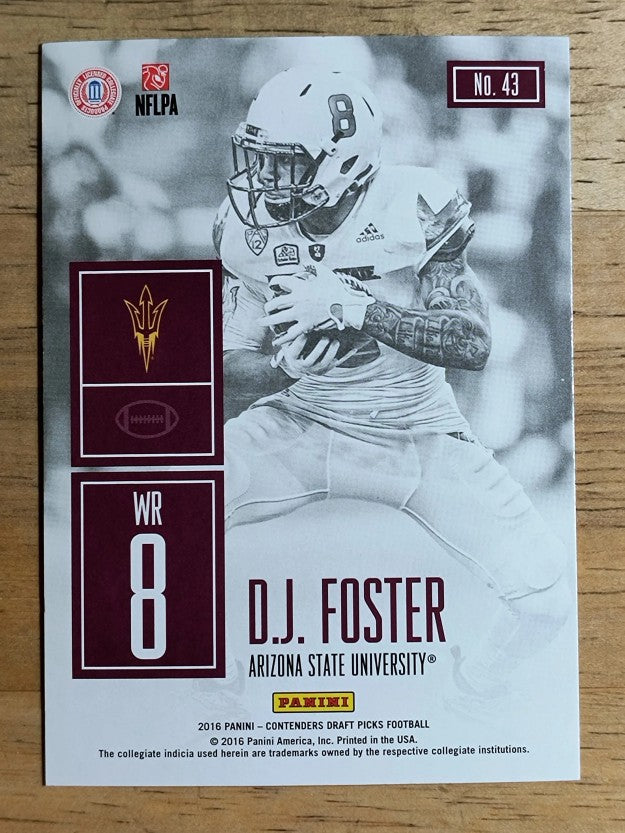 2016 Panini Contenders Draft Picks Game Day Tickets #43 D.J. Foster