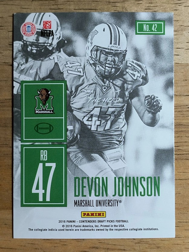 2016 Panini Contenders Draft Picks Game Day Tickets #42 Devon Johnson