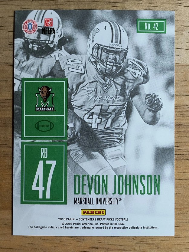 2016 Panini Contenders Draft Picks Game Day Tickets #42 Devon Johnson