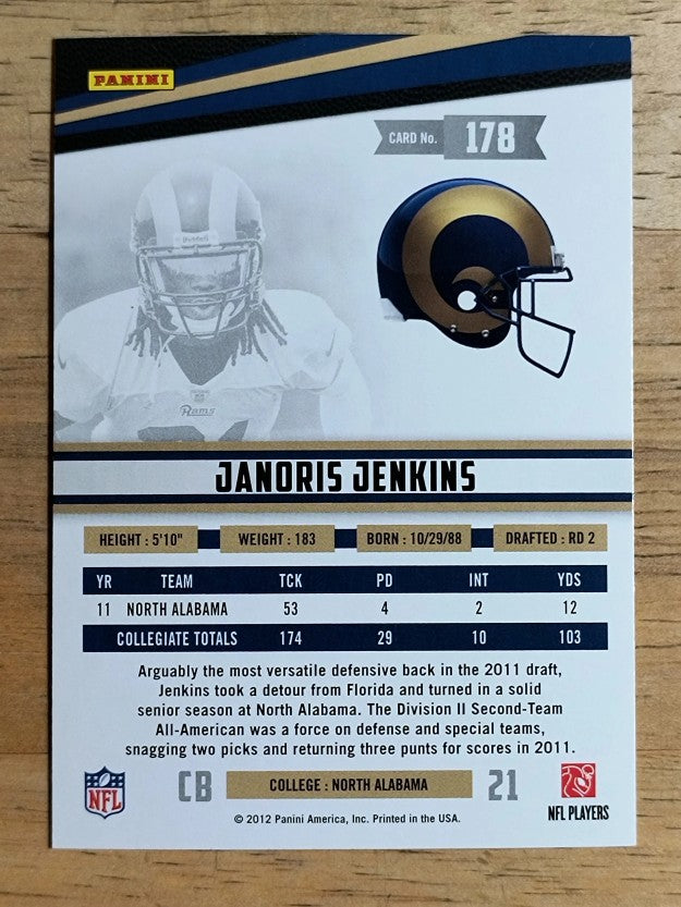 2012 Rookies and Stars #178 Janoris Jenkins RC