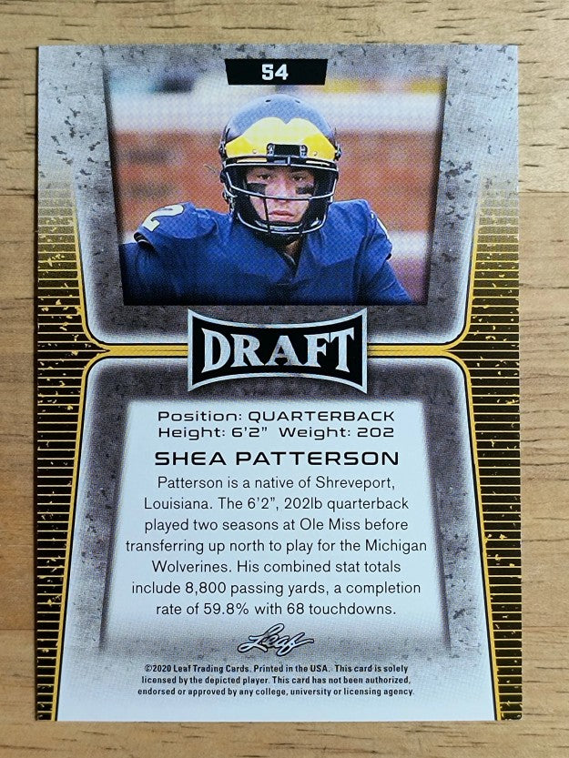 2020 Leaf Draft Red #54 Shea Patterson