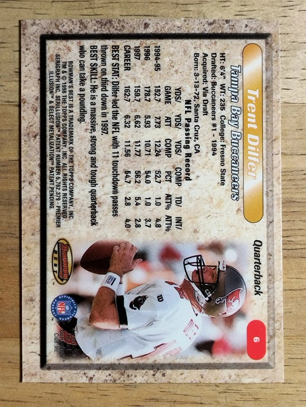 1998 Bowman's Best #6 Trent Dilfer