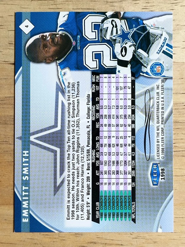 1998 Fleer Tradition #4 Emmitt Smith
