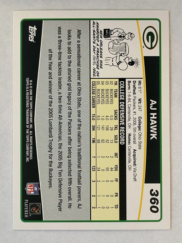 2006 Topps #360 A.J. Hawk RC