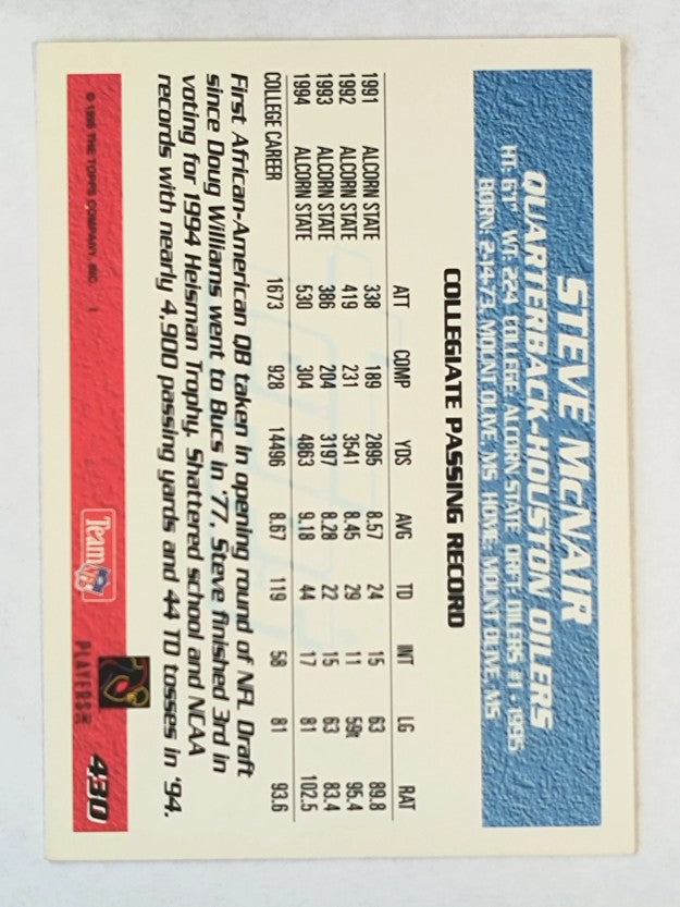 1995 Topps #430 Steve McNair RC