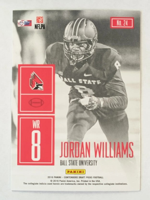 2016 Panini Contenders Draft Picks Game Day Tickets #24 Jordan Williams