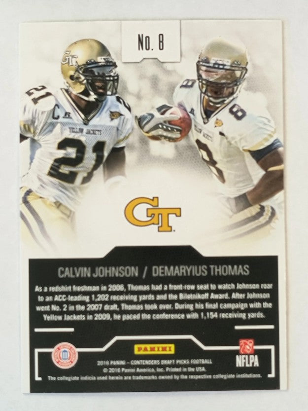 2016 Contenders Draft Collegiate Connections #8 Calvin Johnson/Demaryius Thomas