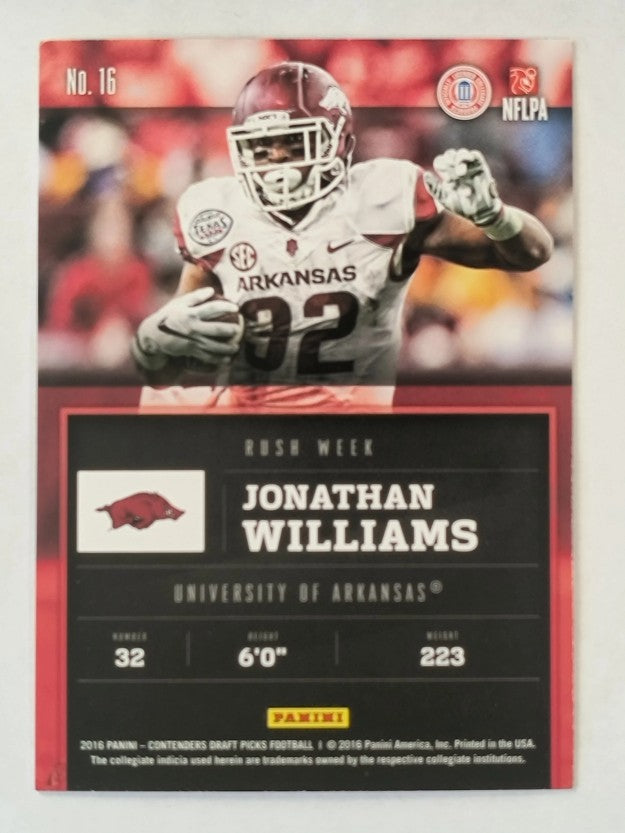 2016 Panini Contenders Draft Picks Rush Week #16 Jonathan Williams