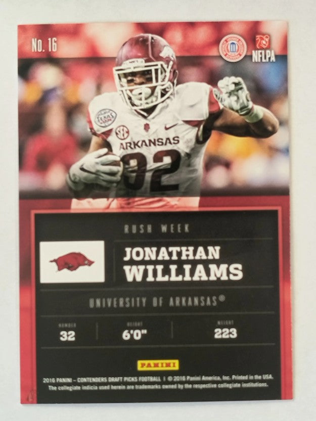 2016 Panini Contenders Draft Picks Rush Week #16 Jonathan Williams