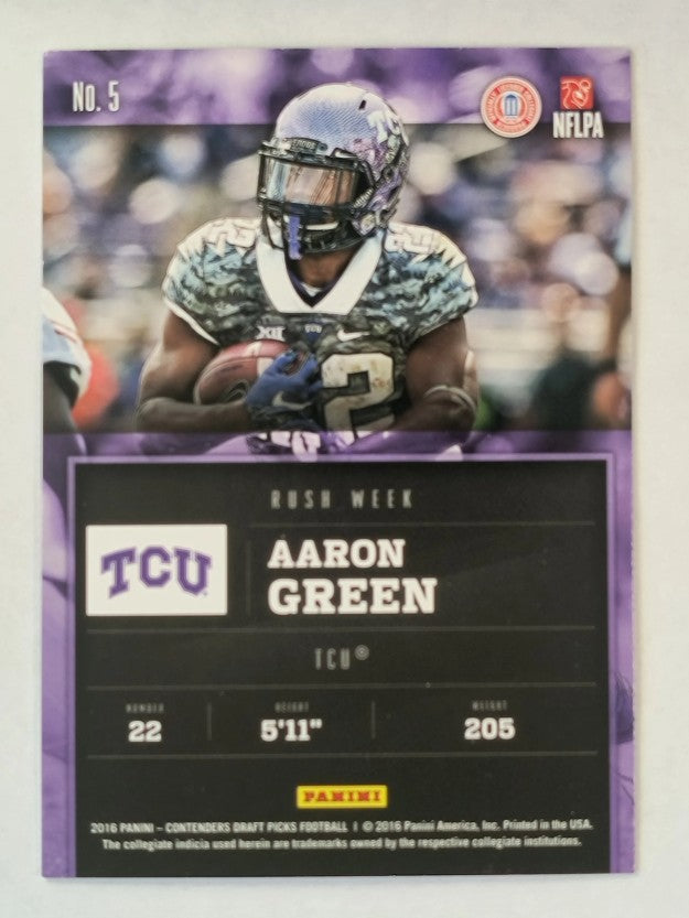 2016 Panini Contenders Draft Picks Rush Week #5 Aaron Green