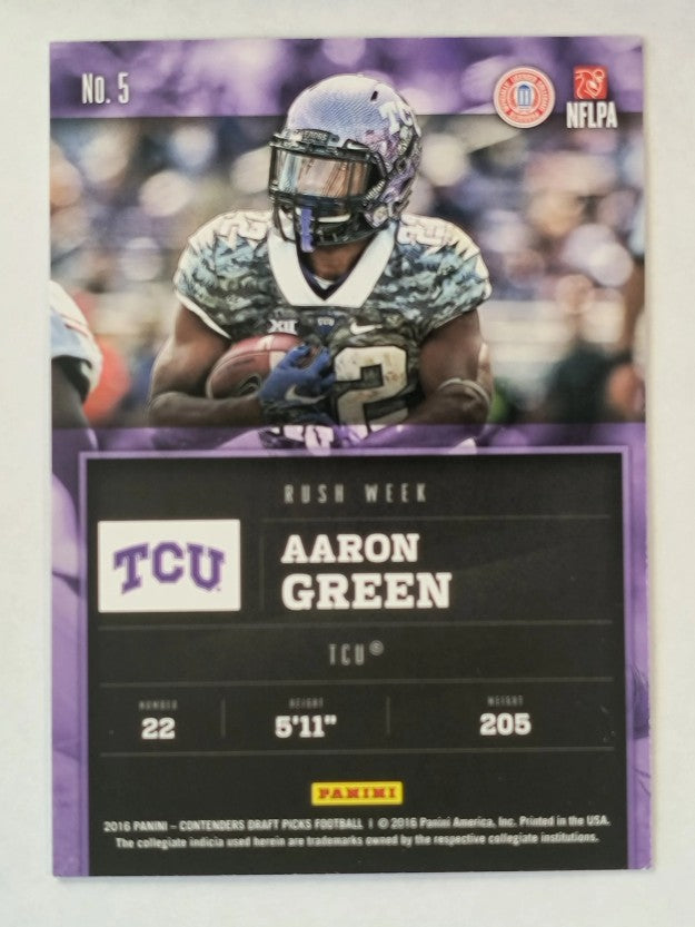 2016 Panini Contenders Draft Picks Rush Week #5 Aaron Green