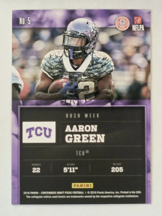 2016 Panini Contenders Draft Picks Rush Week #5 Aaron Green