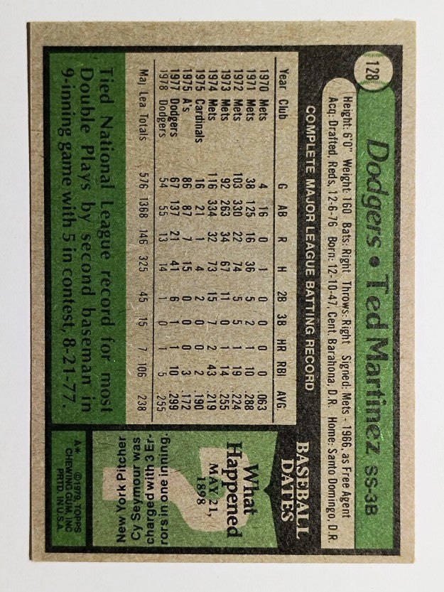 1979 Topps #128 Ted Martinez (VGEX)